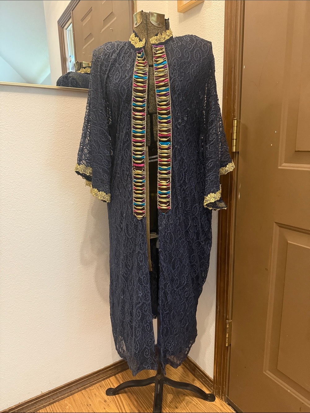 Lace Beaded Kimono/Robe with Matching Belt Size 1